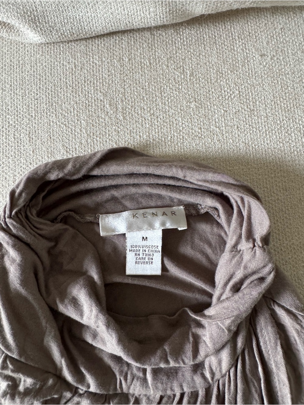 Kenar Draped Mock Neck Sleeveless Top — Taupe - Picture 2 of 3